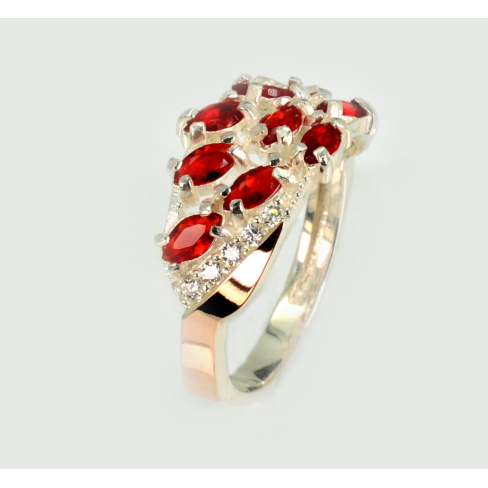 Срібна каблучка з золотими пластинами