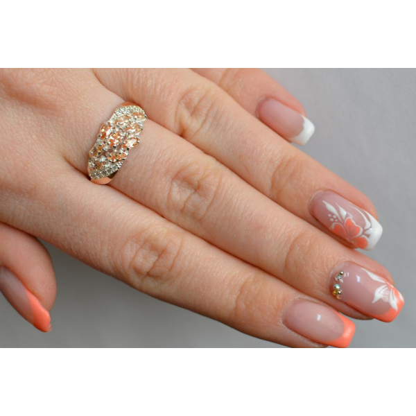 Серебряное кольцо с золотыми пластинами (116к)