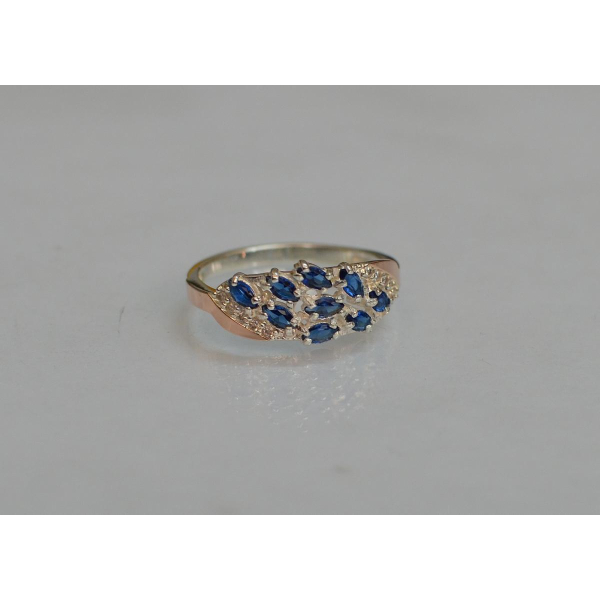 Серебряное кольцо с золотыми пластинами (116к)