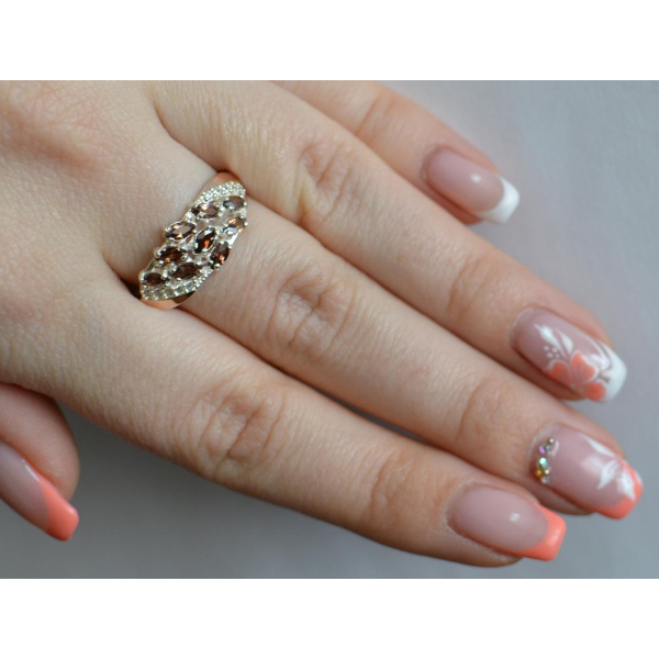 Серебряное кольцо с золотыми пластинами (116к)