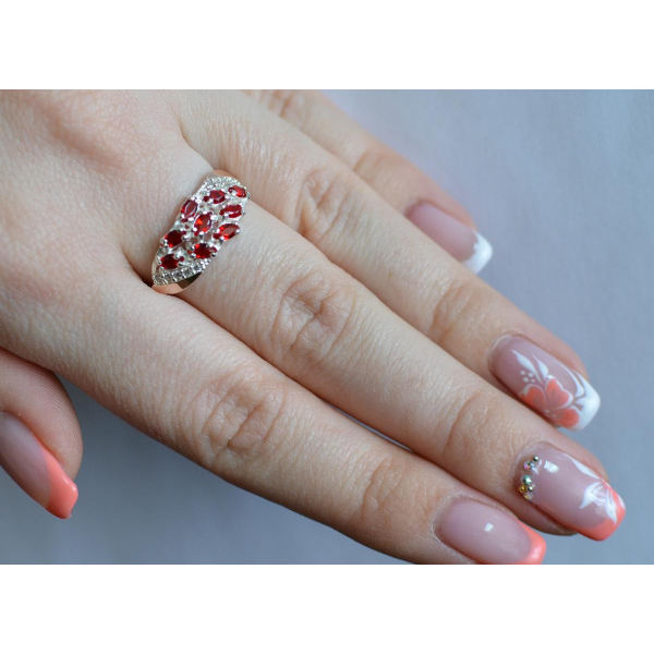 Серебряное кольцо с золотыми пластинами (116к)