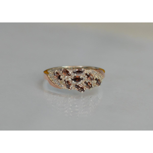 Серебряное кольцо с золотыми пластинами (116к)