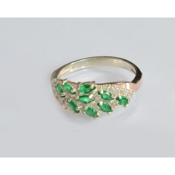 Серебряное кольцо с золотыми пластинами (116к)