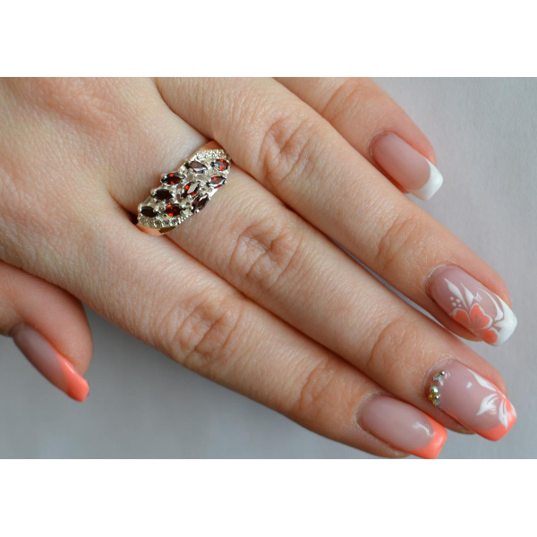 Серебряное кольцо с золотыми пластинами (116к)