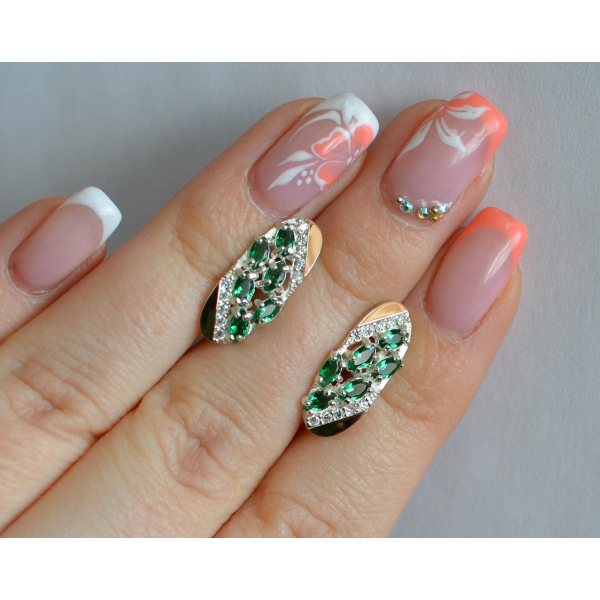 Серебряные серьги с золотыми пластинами (116с)