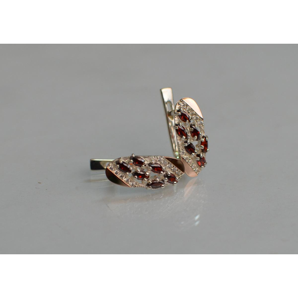 Серебряные серьги с золотыми пластинами (116с)