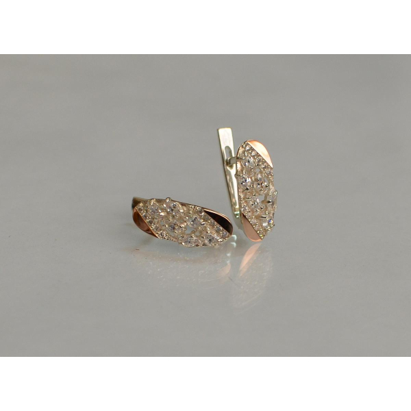 Серебряные серьги с золотыми пластинами (116с)