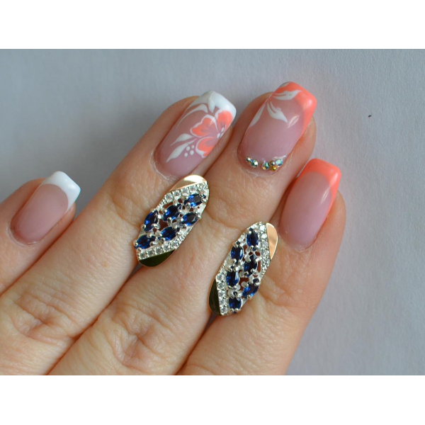 Серебряные серьги с золотыми пластинами (116с)