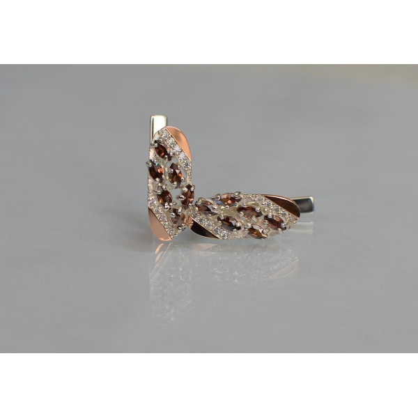 Серебряные серьги с золотыми пластинами (116с)