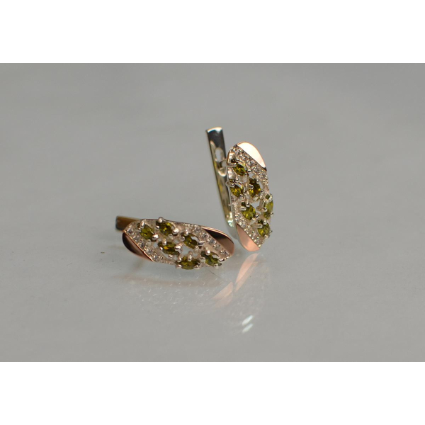 Серебряные серьги с золотыми пластинами (116с)