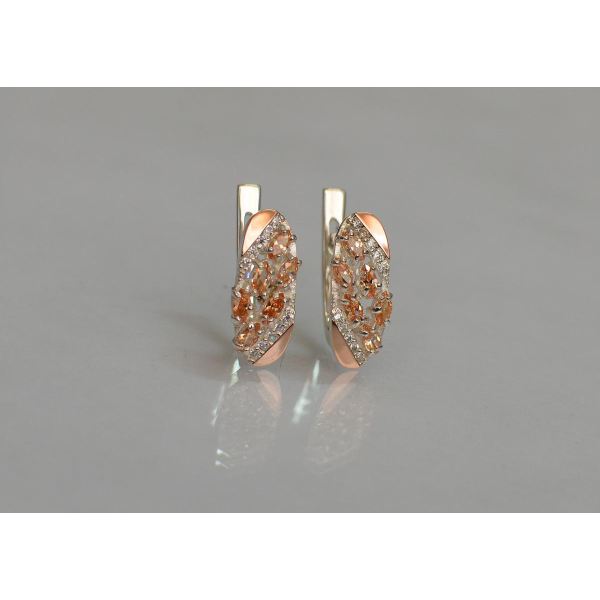 Серебряные серьги с золотыми пластинами (116с)