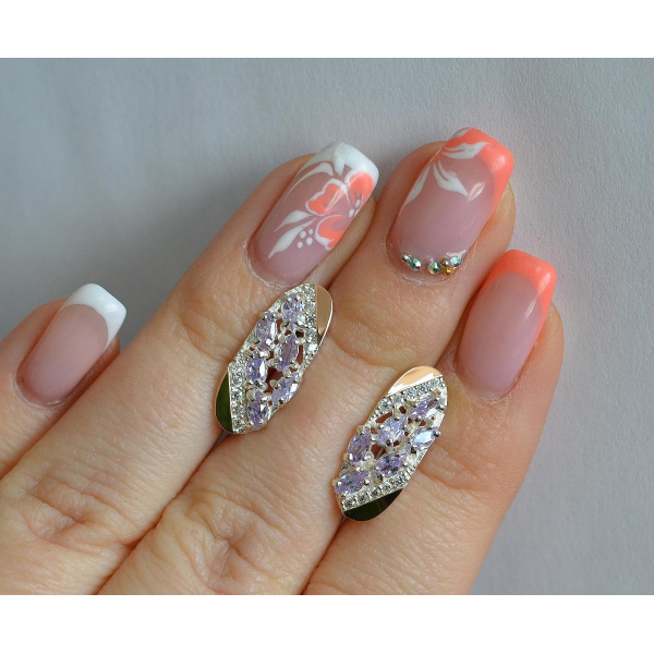 Серебряные серьги с золотыми пластинами (116с)