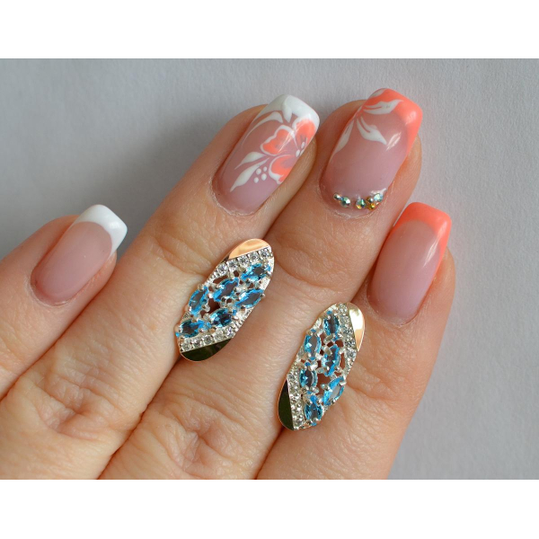 Серебряные серьги с золотыми пластинами (116с)