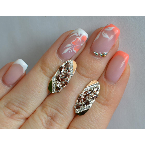 Серебряные серьги с золотыми пластинами (116с)