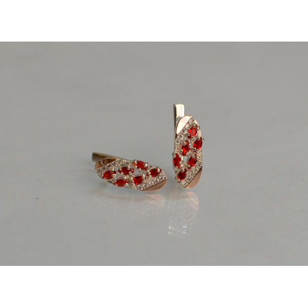 Серебряные серьги с золотыми пластинами (116с)