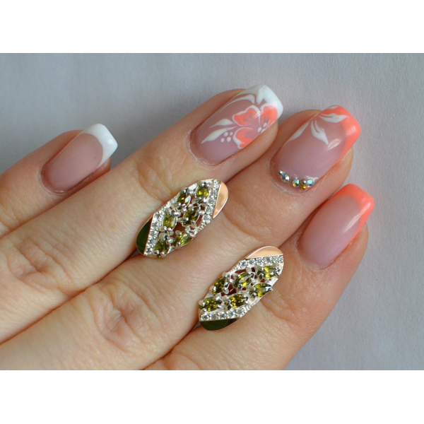 Серебряные серьги с золотыми пластинами (116с)