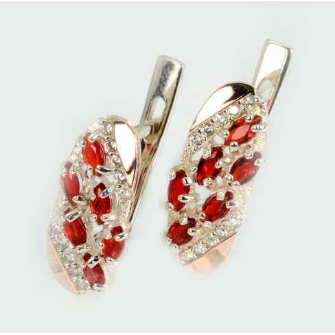 Серебряные серьги с золотыми пластинами