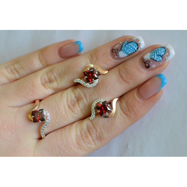 Серебряный набор с золотыми накладками (118)