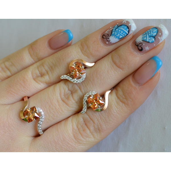 Серебряный набор с золотыми накладками (118)