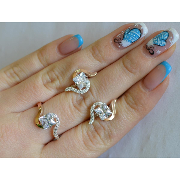 Серебряный набор с золотыми накладками (118)