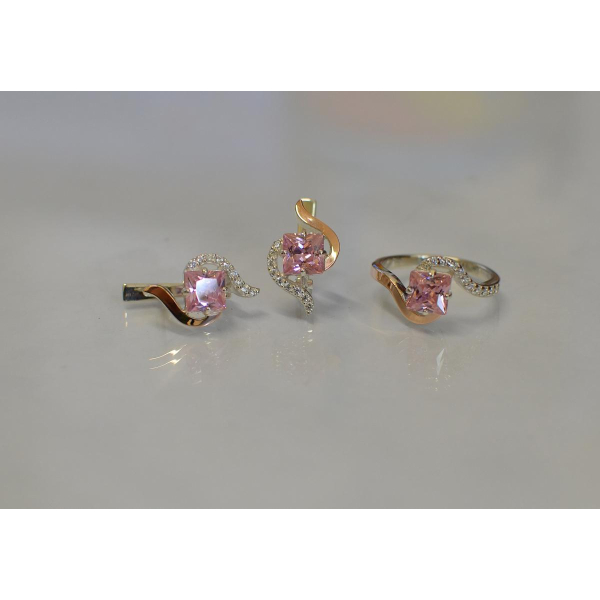 Серебряный набор с золотыми накладками (118)