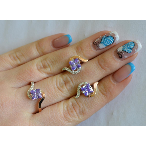 Серебряный набор с золотыми накладками (118)