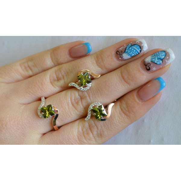 Серебряный набор с золотыми накладками (118)