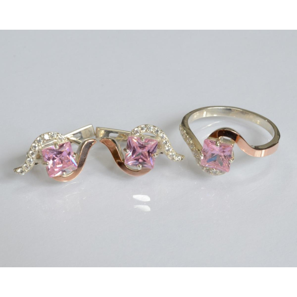 Серебряный набор с золотыми накладками (118)