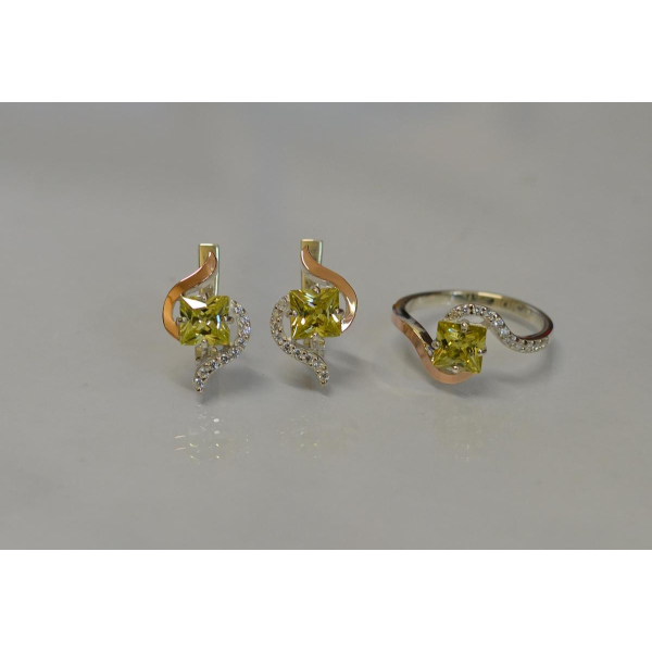 Серебряный набор с золотыми накладками (118)