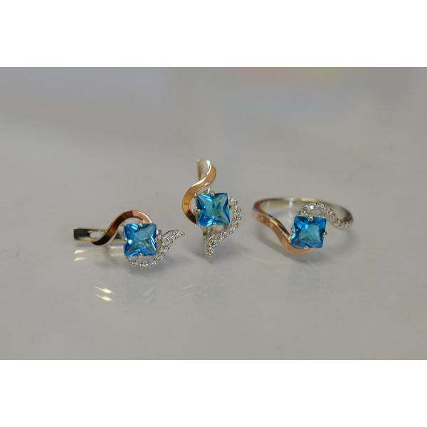 Серебряный набор с золотыми накладками (118)