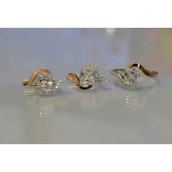 Серебряный набор с золотыми накладками (118)