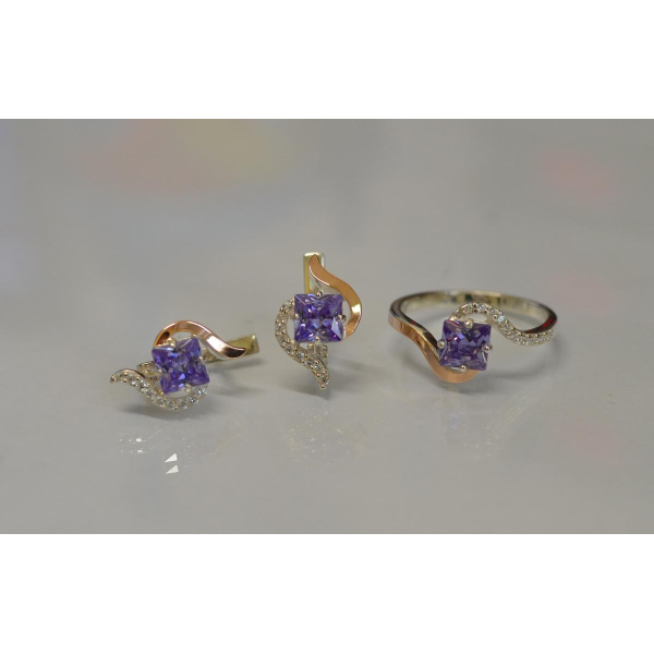 Серебряный набор с золотыми накладками (118)