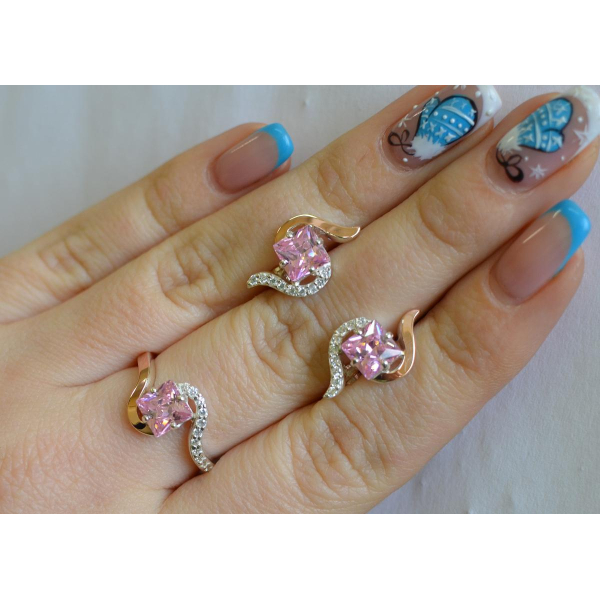 Серебряный набор с золотыми накладками (118)