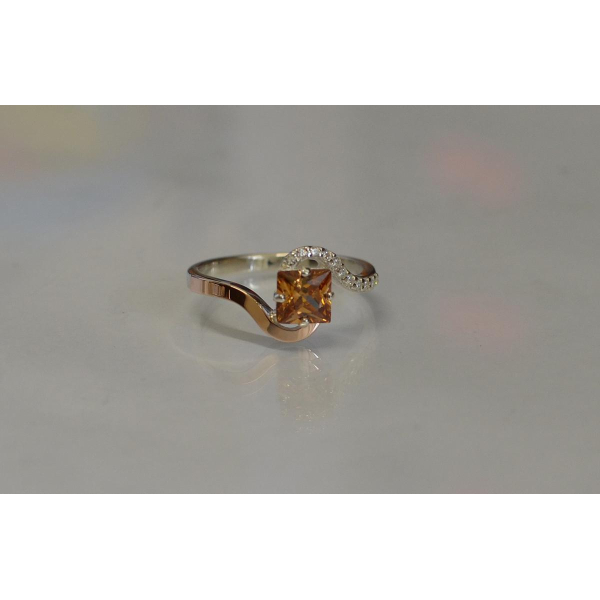 Серебряное кольцо с золотыми накладками (118к)