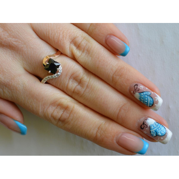 Серебряное кольцо с золотыми накладками (118к)