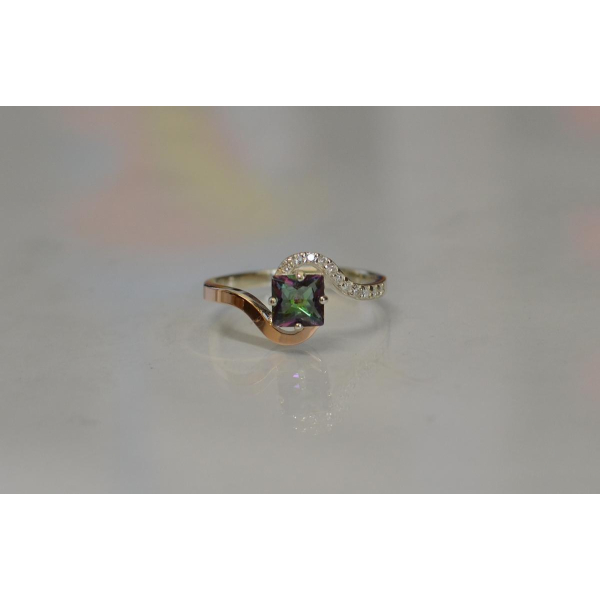 Серебряное кольцо с золотыми накладками (118к)