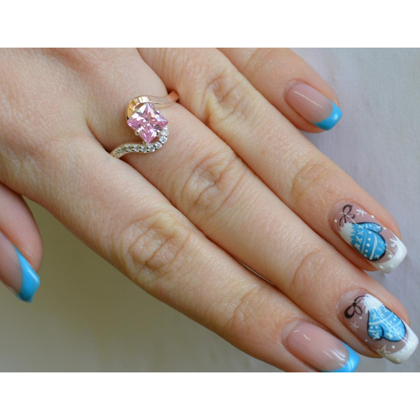 Серебряное кольцо с золотыми накладками (118к)