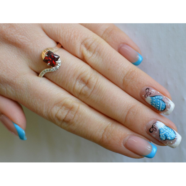 Серебряное кольцо с золотыми накладками (118к)