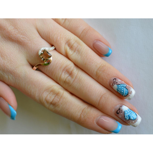 Серебряное кольцо с золотыми накладками (118к)