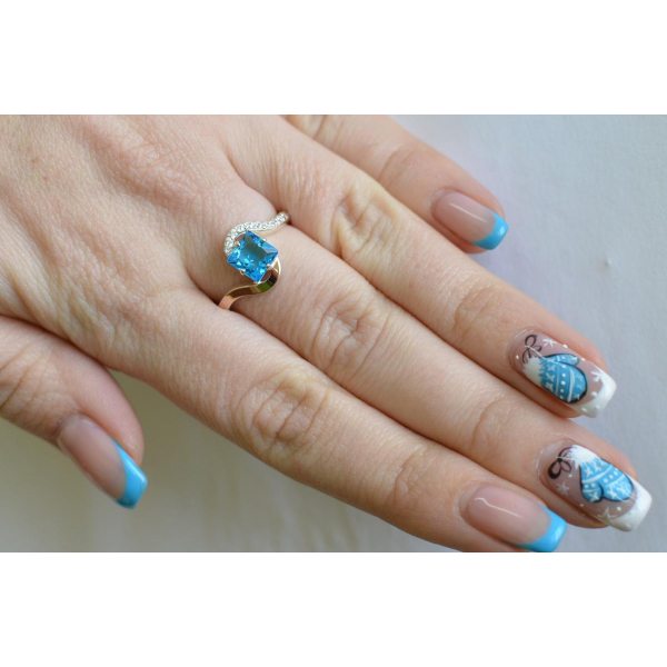 Серебряное кольцо с золотыми накладками (118к)