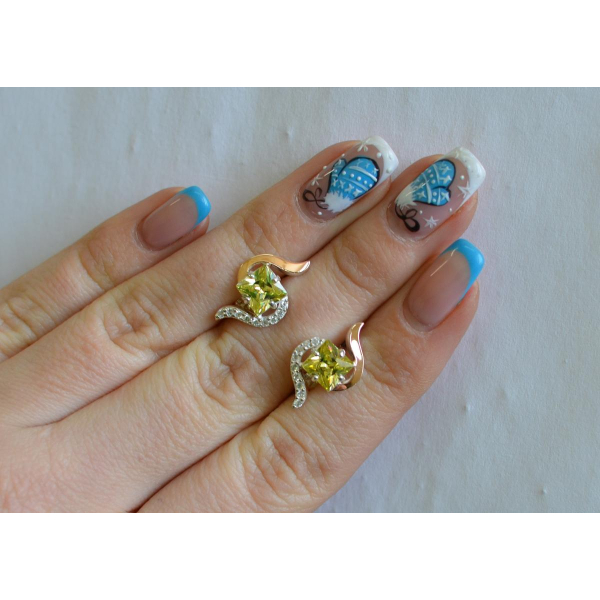 Серебряные серьги с золотыми накладками (118с)