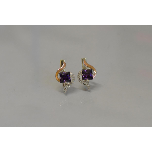 Серебряные серьги с золотыми накладками (118с)