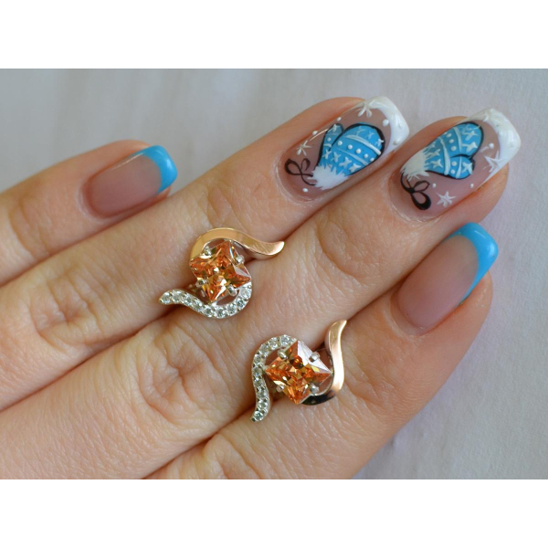 Серебряные серьги с золотыми накладками (118с)