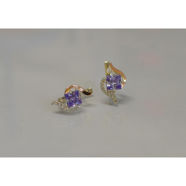 Серебряные серьги с золотыми накладками (118с)