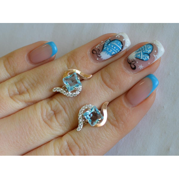 Серебряные серьги с золотыми накладками (118с)