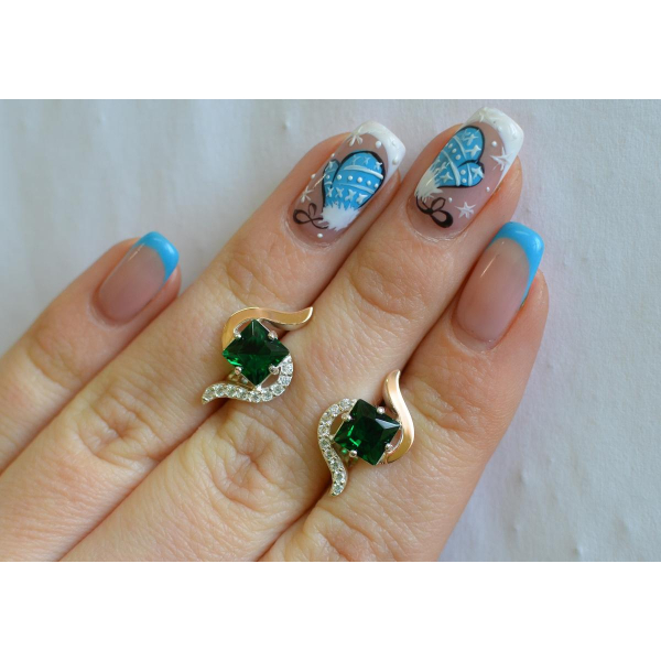 Серебряные серьги с золотыми накладками (118с)