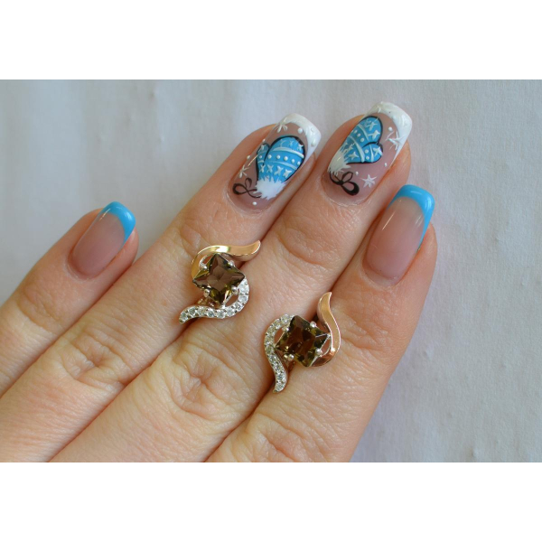 Серебряные серьги с золотыми накладками (118с)