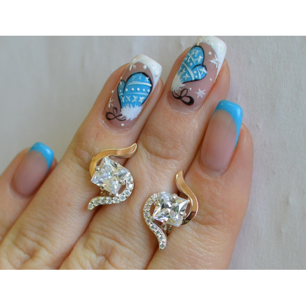 Серебряные серьги с золотыми накладками (118с)