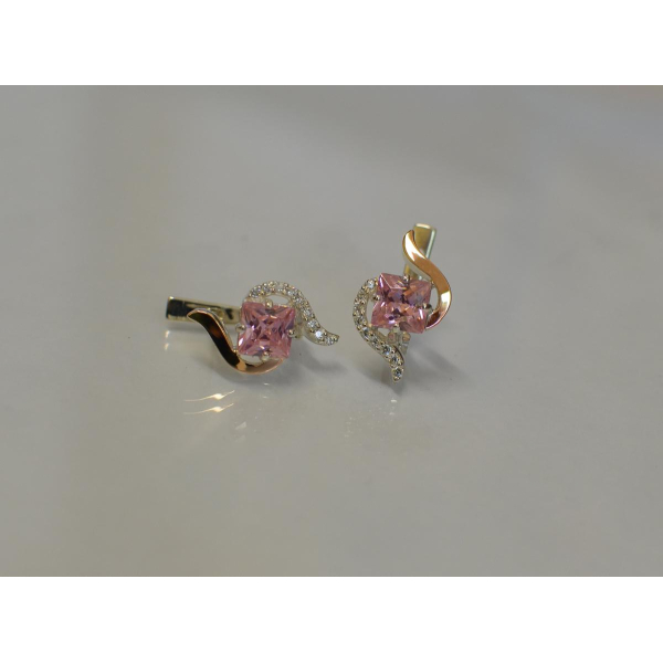 Серебряные серьги с золотыми накладками (118с)