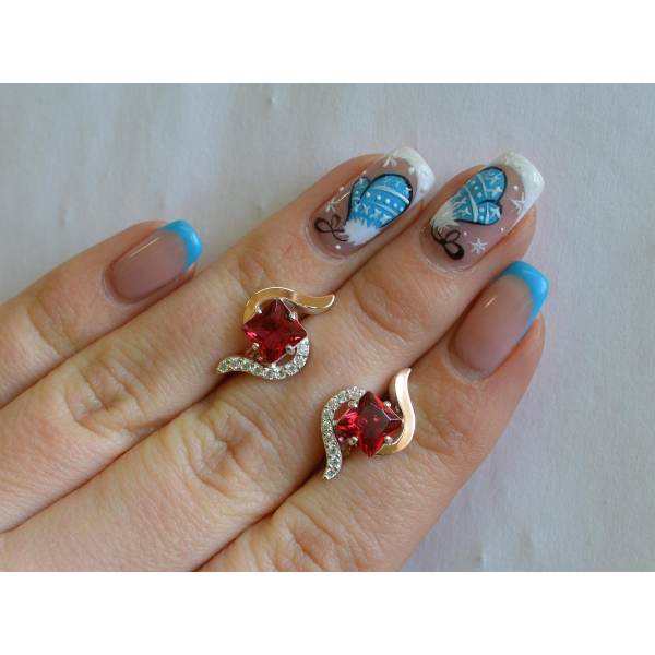 Серебряные серьги с золотыми накладками (118с)